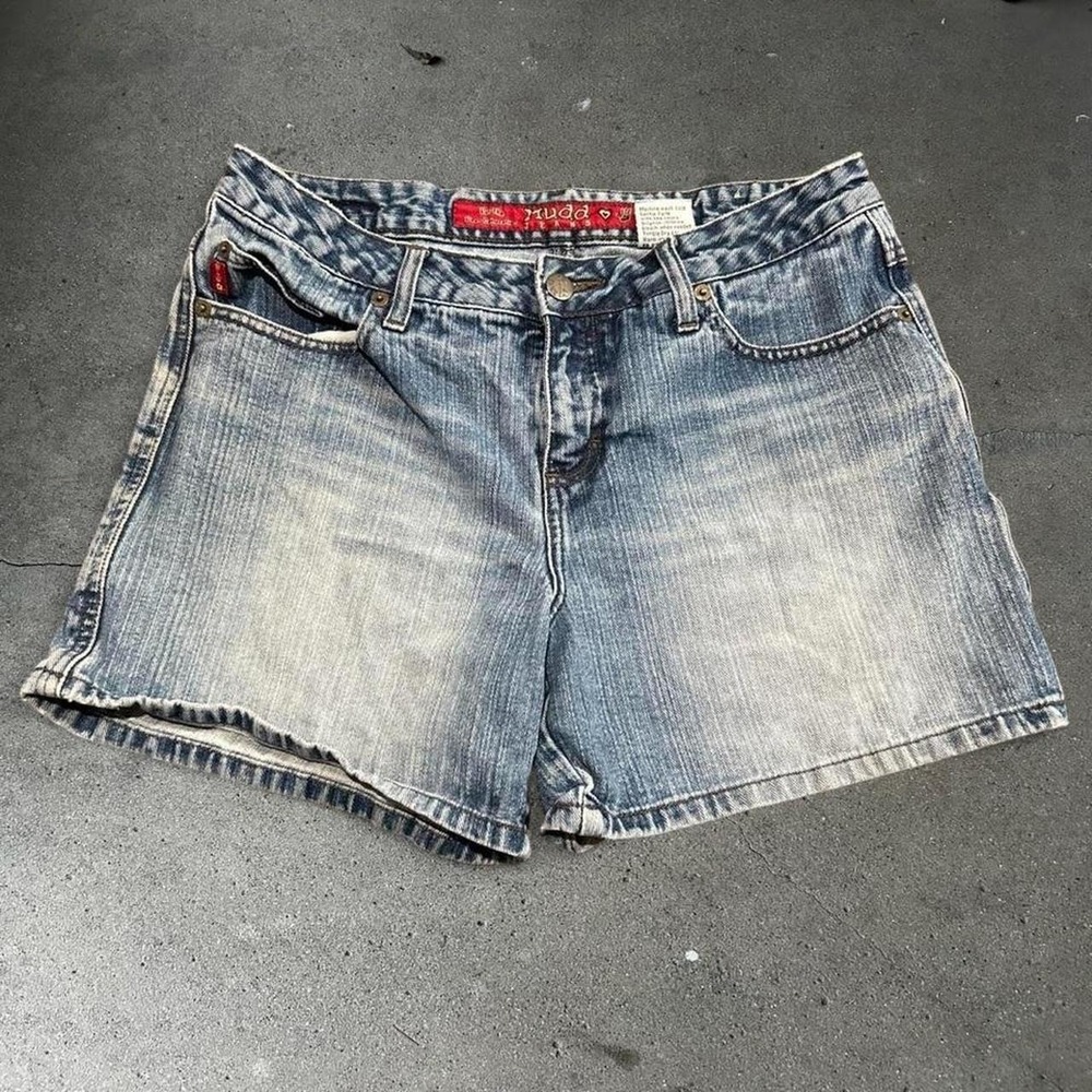 Y2K women's Mudd light wash low rise denim micro shorts Size 9
